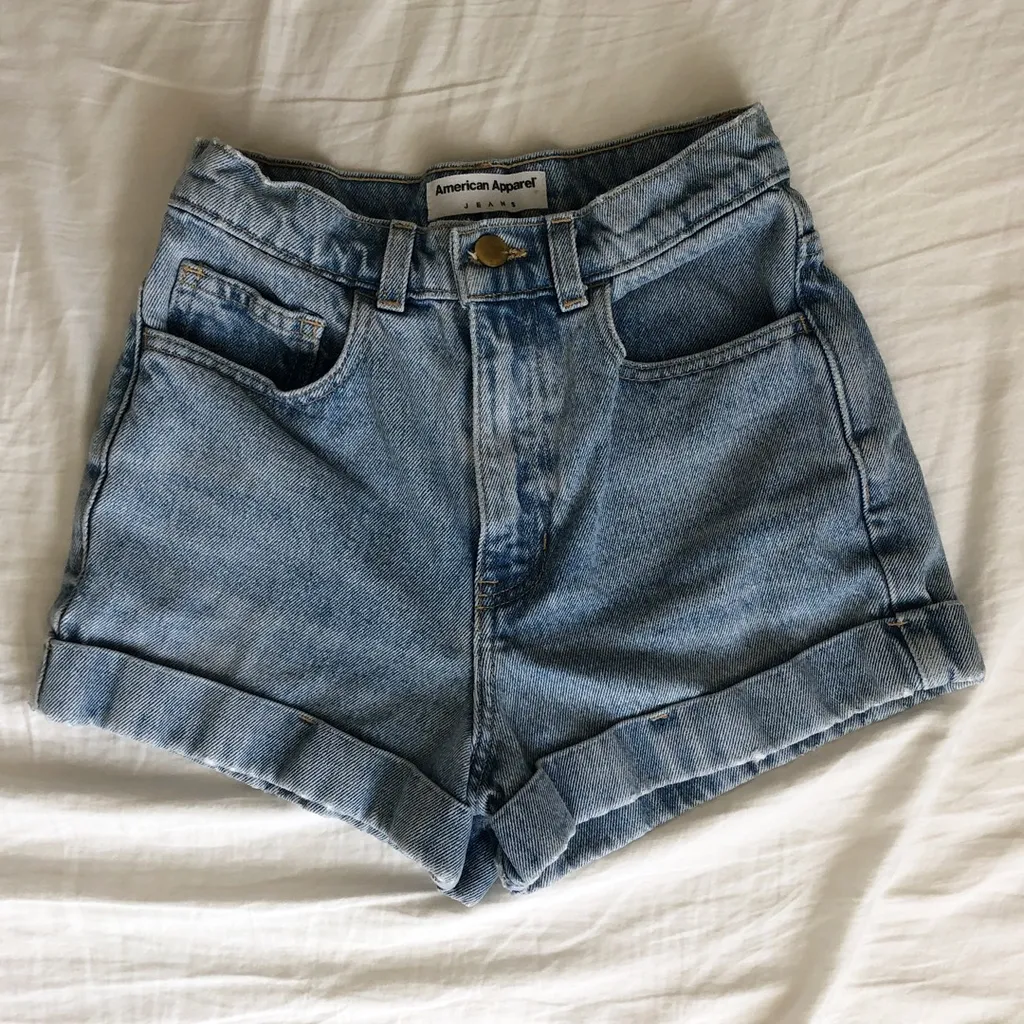 american apparel denim shorts photo 1