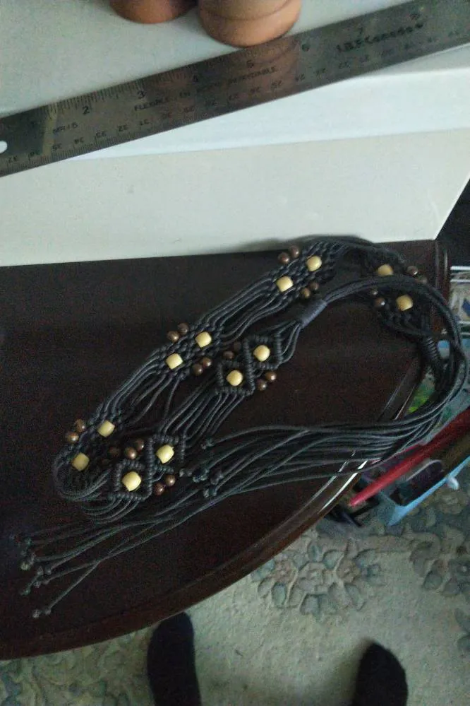 Free New Beaded Macrame Belt photo 1