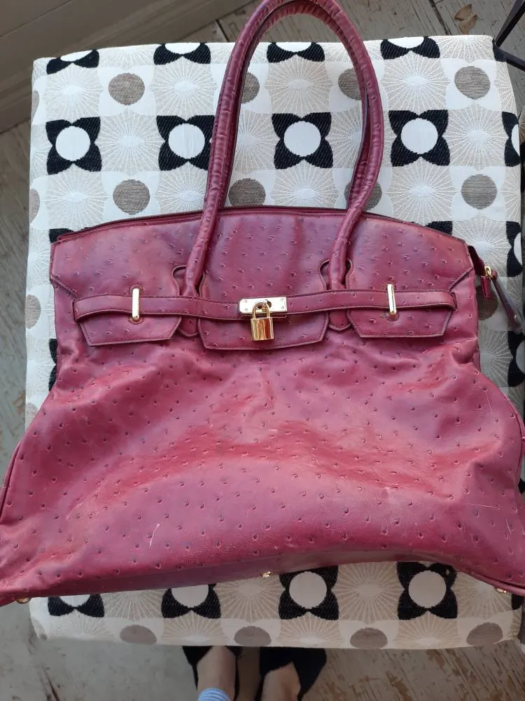 Large Faux Ostrich Bag photo 1