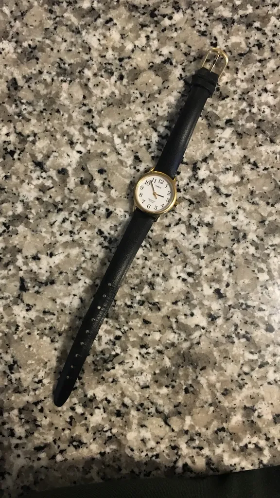 Timex Women’s Watch Black Leather - Working photo 1