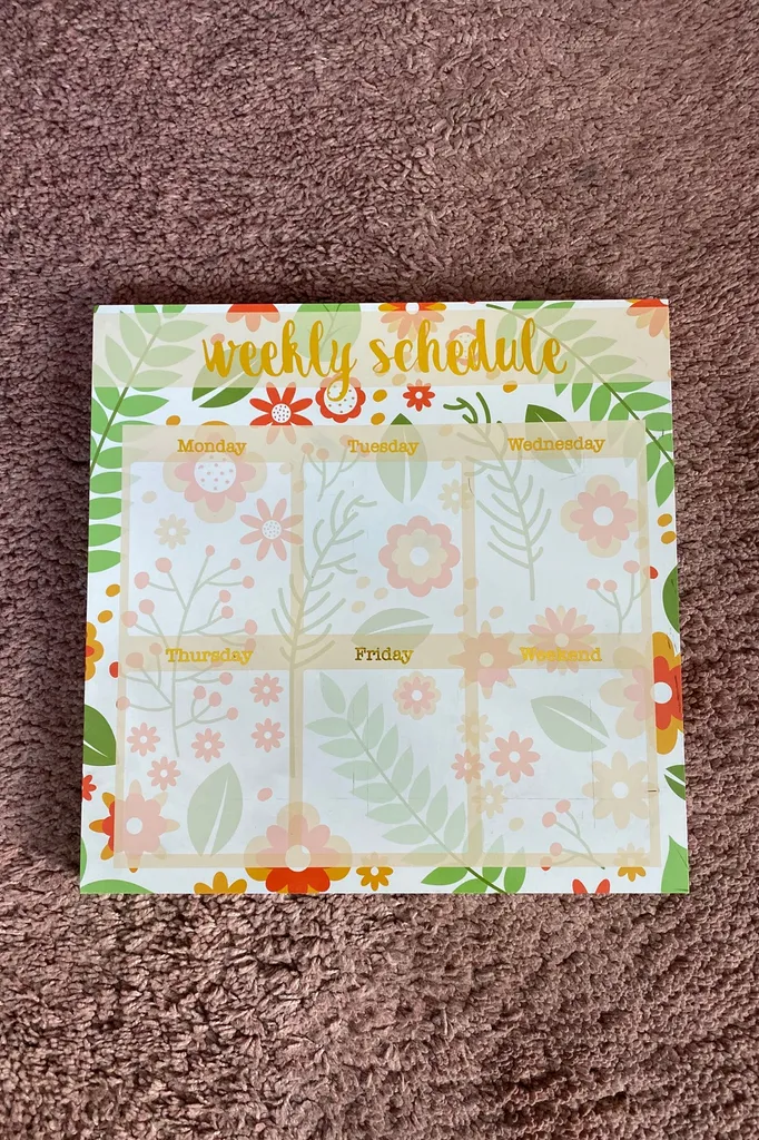 Dry Erase Weekly Schedule photo 1