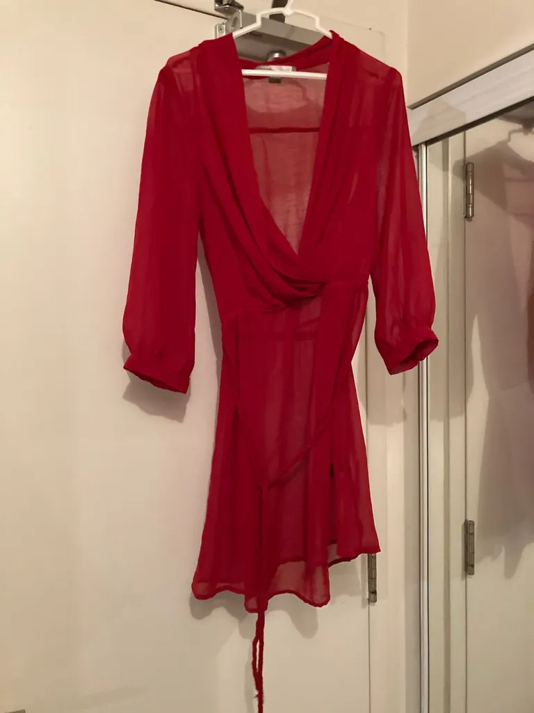 Sheer Red Cover Up Dress (forever 21) photo 1