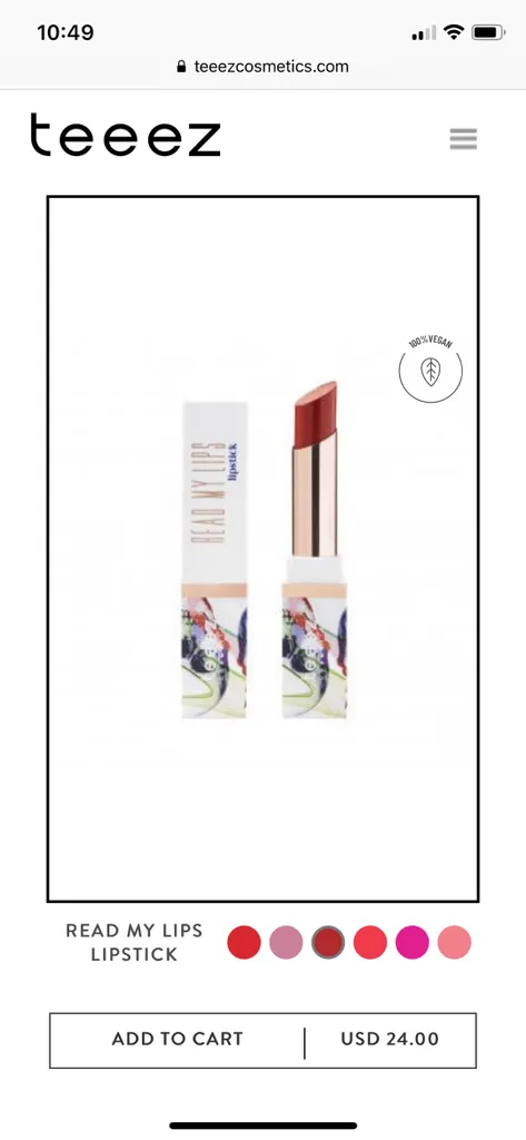 BNIB Teeez Lipstick - Roulette Red photo 1