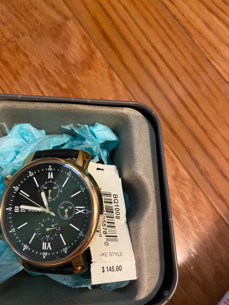 Rhett Chronograph Black Leather Watch Mens(rose Gold) photo 1