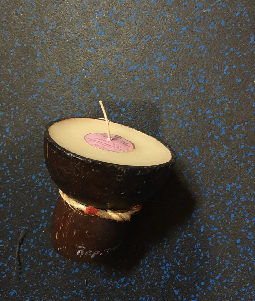 Passion Fruit Scented Candle In A Coconut photo 1
