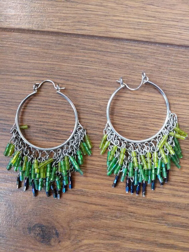 Cute Beaded Hoop Earrings photo 1