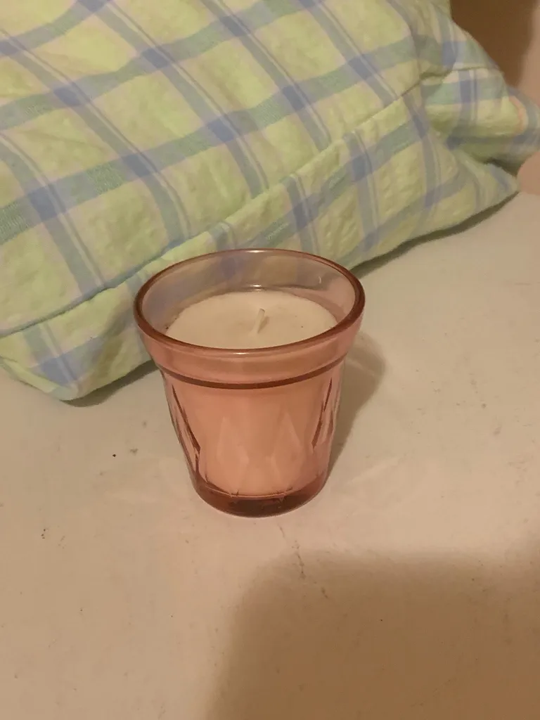 pink ikea candle photo 1
