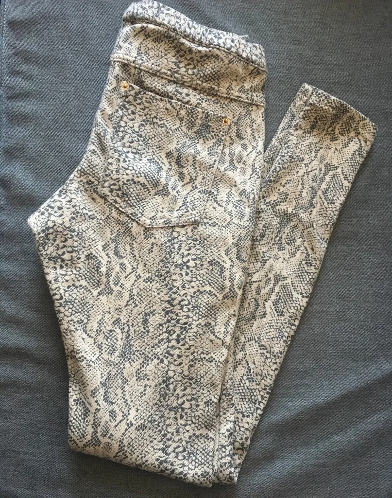 Snake Print Jean Leggings photo 1