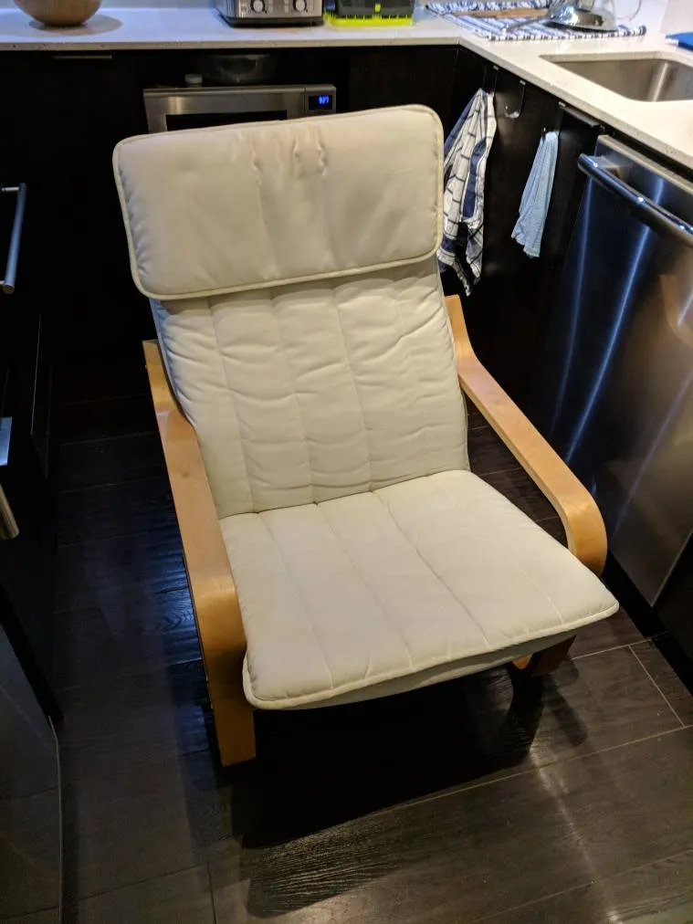 Ikea Poang Chair In White And Birch photo 1