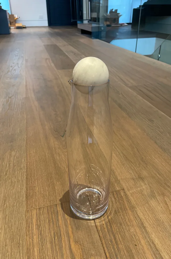 Gorgeous Glass Decanter With Marble Top photo 1