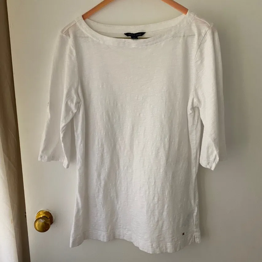 Tommy Hilfiger white Long sleeved long sleeve shirt top, size... photo 1