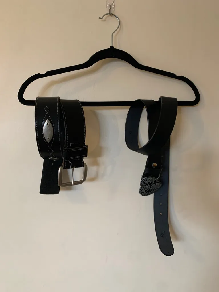 2 vintage leather belts photo 1