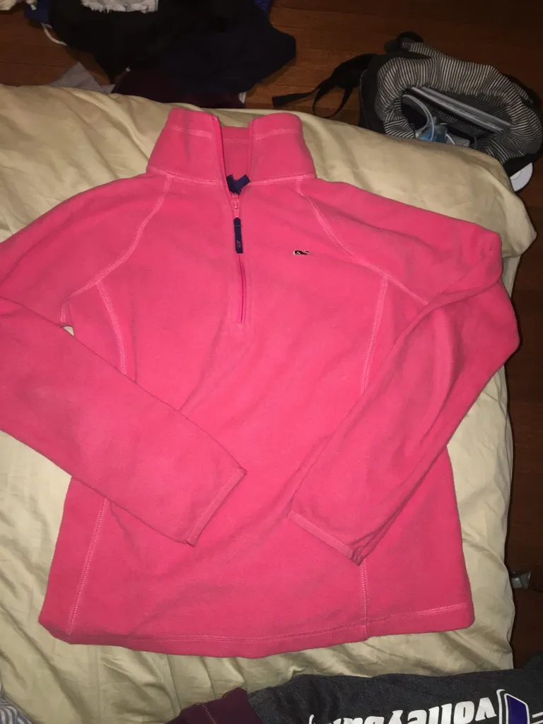 vineyard vines fleece quarterzip pinkish size small photo 1