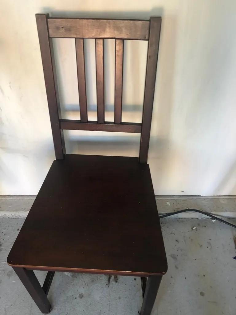 3 IKEA Dark Stained Chairs photo 1