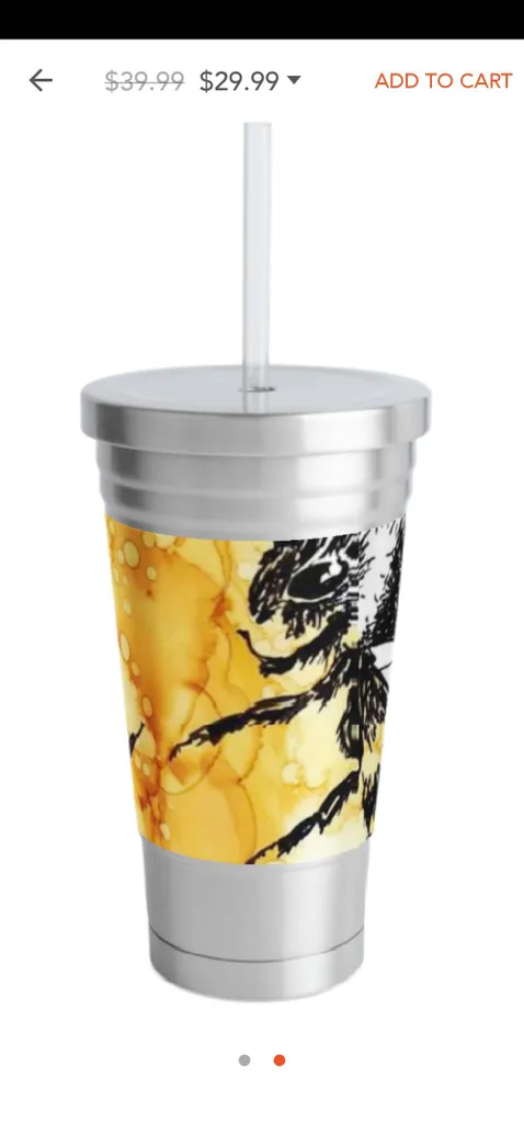 🌼🐝Bee Silver large Reusable Cup photo 1