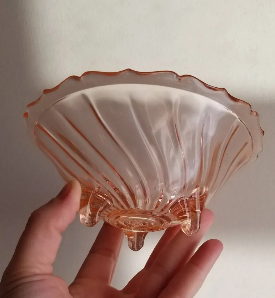 Vintage Footed Depression Glass Bowl photo 1