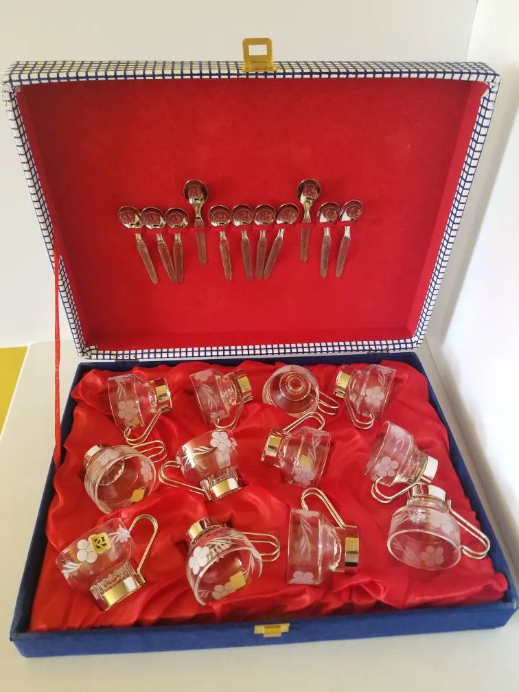 Cristalrov Lavorazione a Mano Italian Glass Set with Spoons photo 1