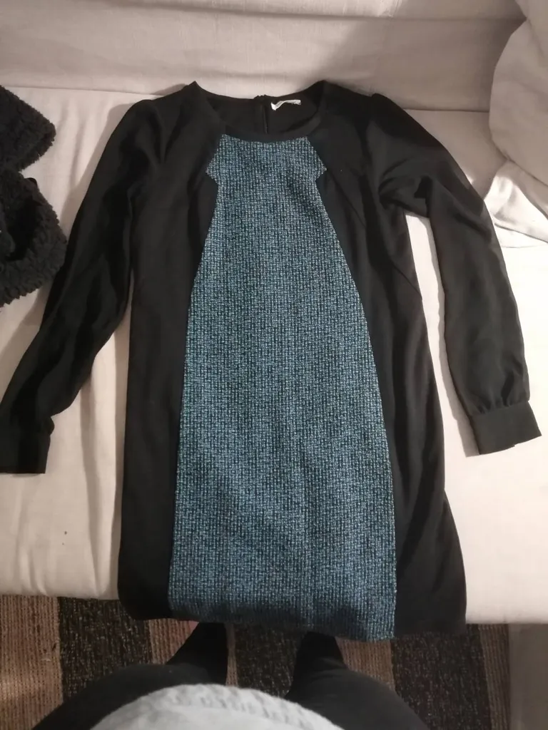 Black And Turquoise Short Dress photo 1