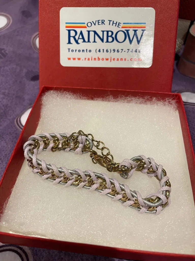 Lavender Threaded Chain Bracelet photo 1