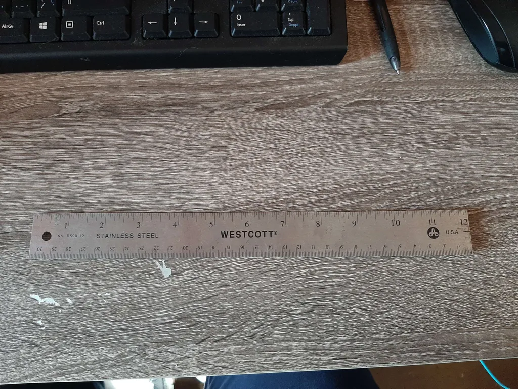 Metal 12" ruler with cork back photo 1