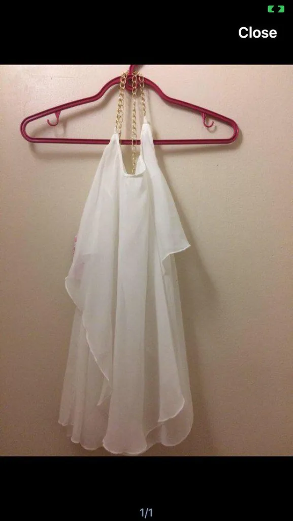 BNWT Gold Chain Cross Back Chiffon Top photo 1