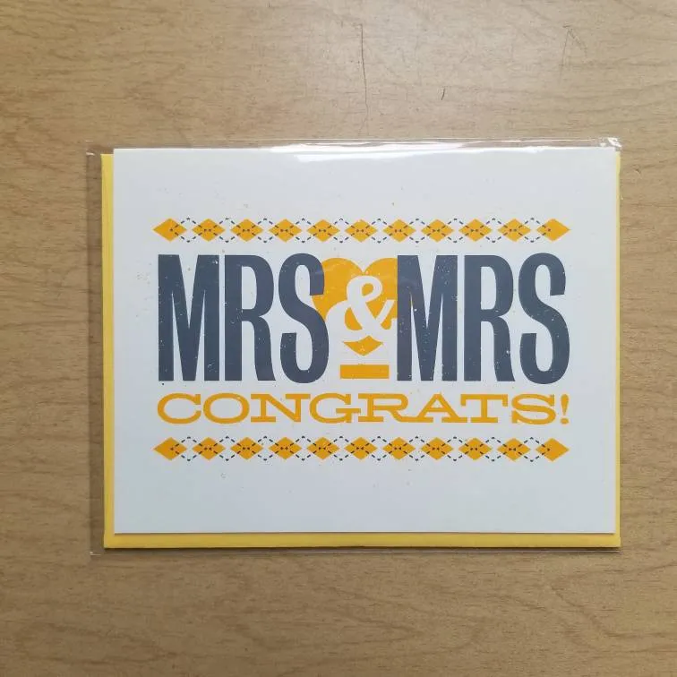 🆕 BNIP Mrs. & Mrs. Greeting Card. photo 1