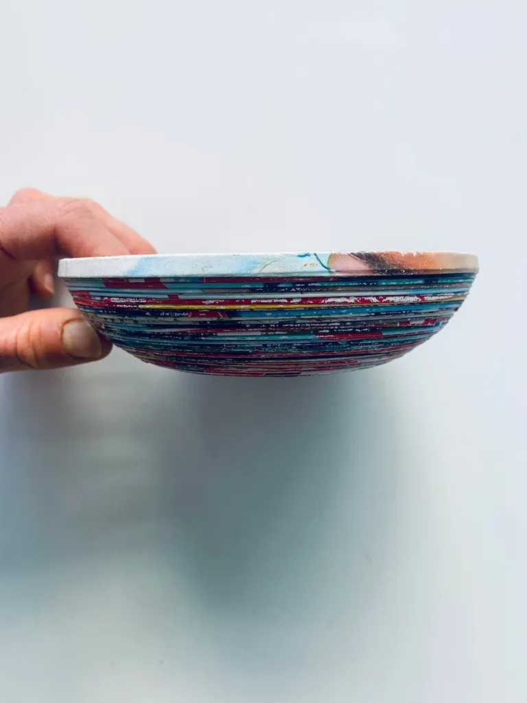 Upcycled Magazine Bowl (5.5” diameter) photo 1