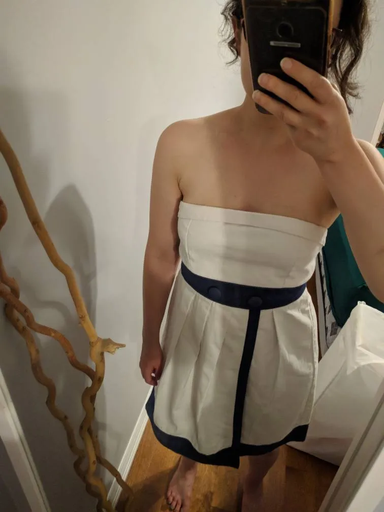 Vintage early 2000s white Summer Dress, Medium photo 1