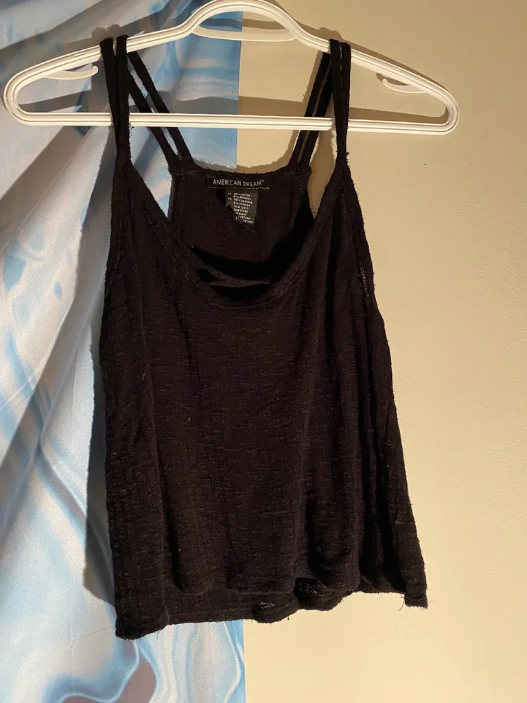 S strappy black tank top photo 1