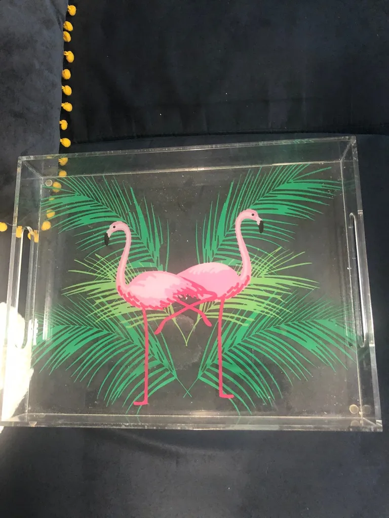 Clear Plastic Flamingo Tray photo 1