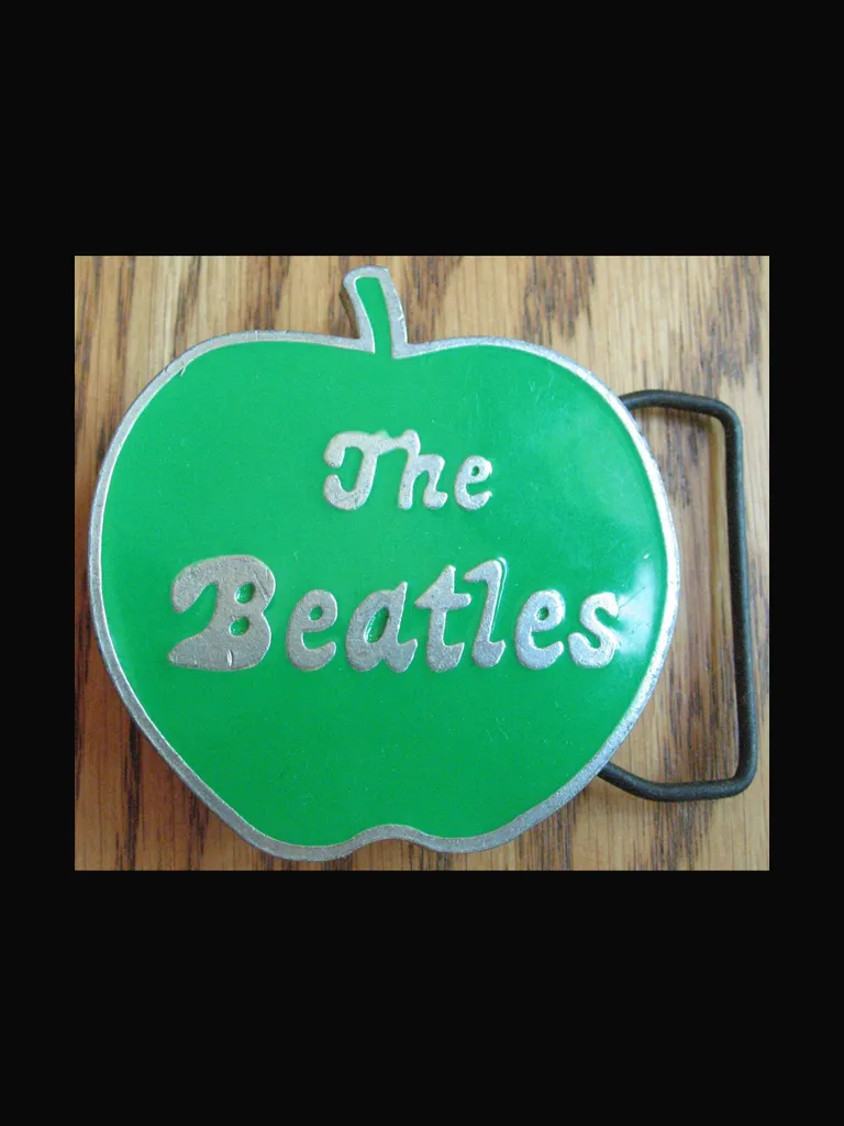 THE BEATLES Belt Buckle Green Apple Made by Apple Corps Ltd. photo 1