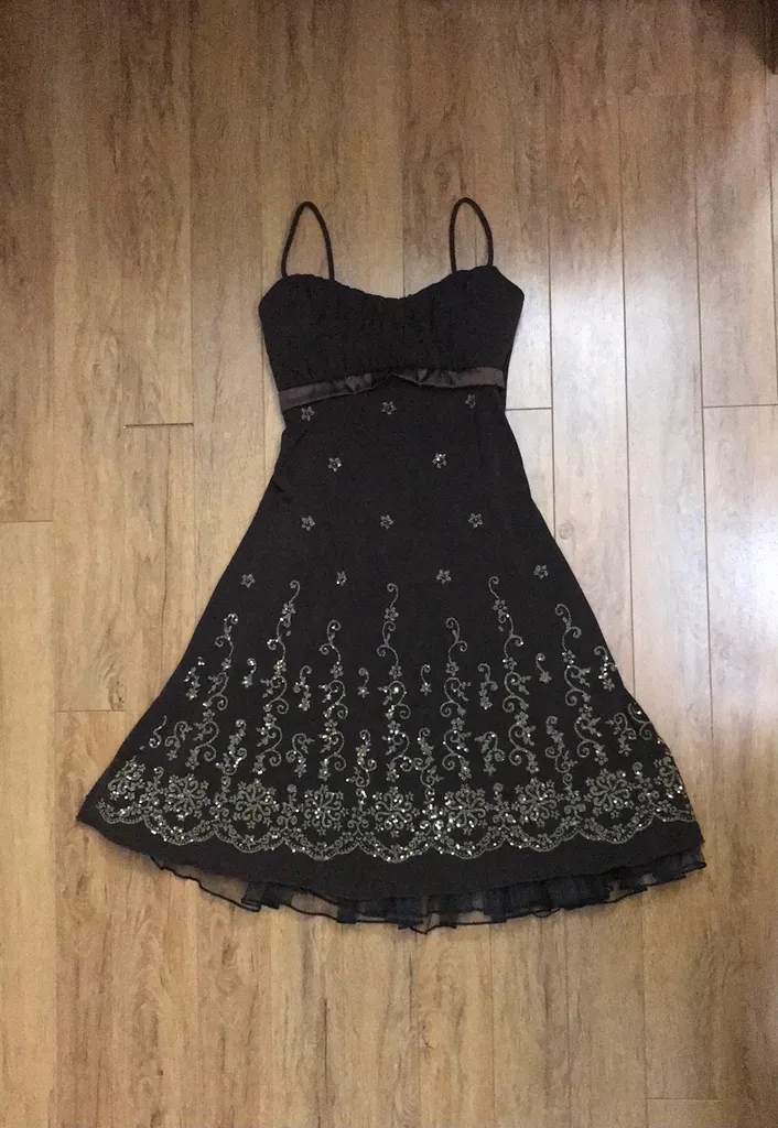 Brown And Gold Cocktail Dress Size Small photo 1