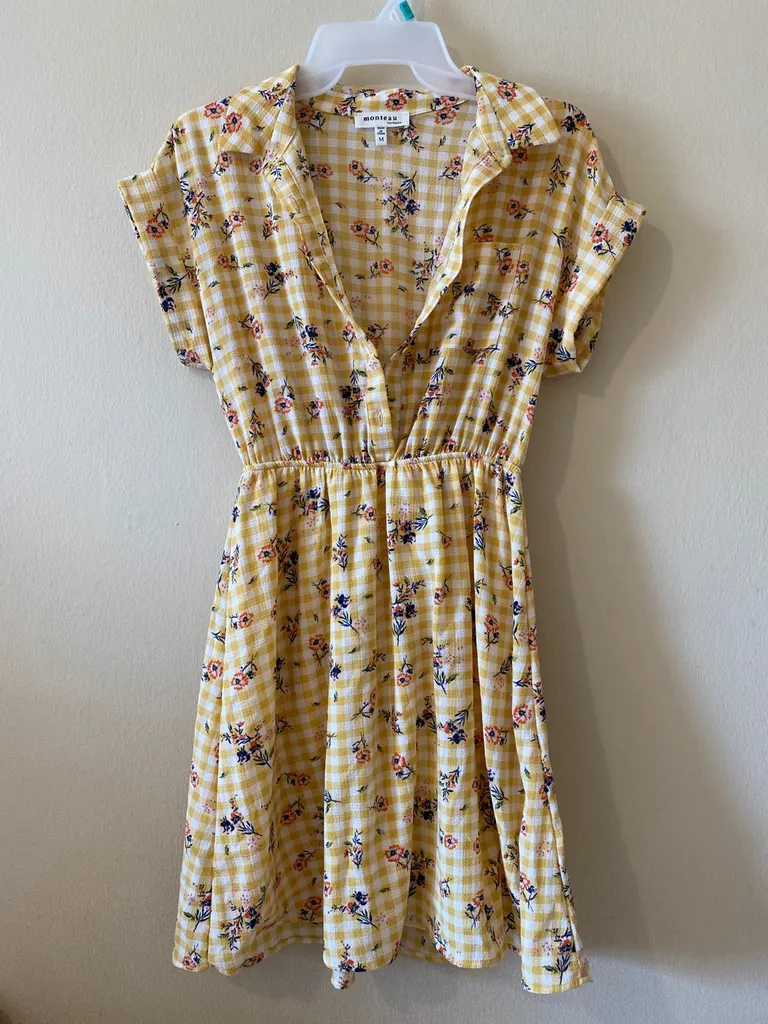 Patterned Collar Dress photo 1