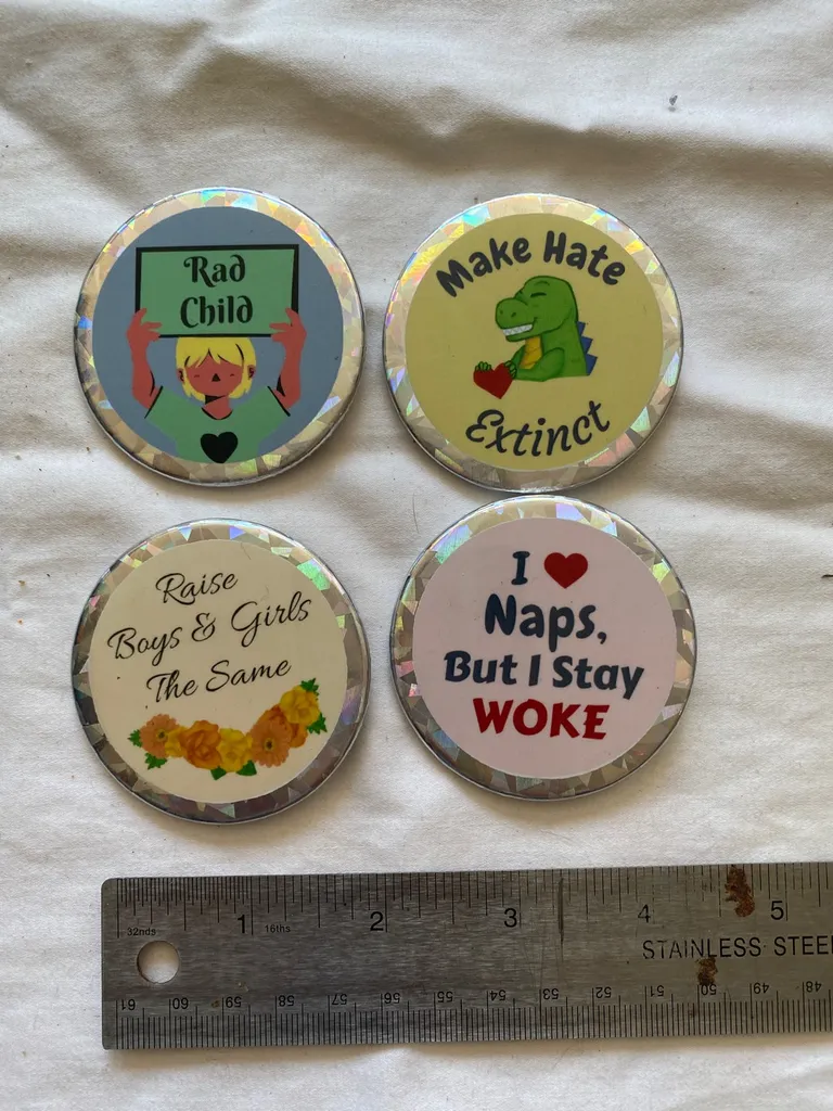 Set Of Four Rad Buttons Large photo 1