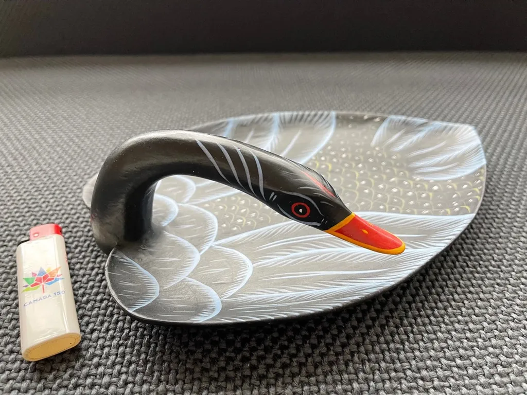 Beautiful Hand Painted Black Swan photo 1