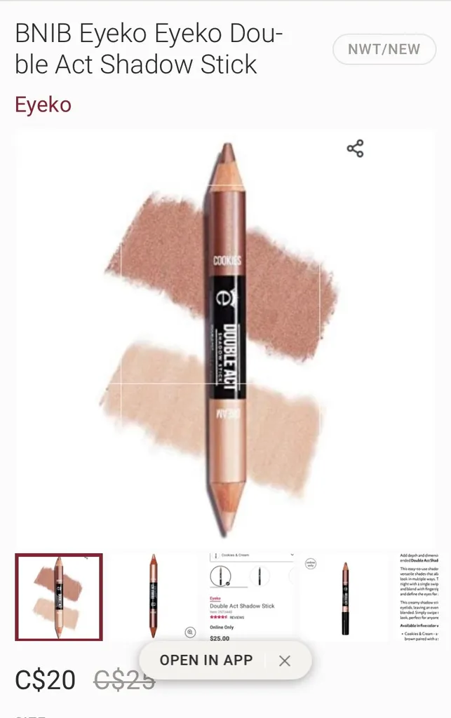 Eyeko London Double Act Shadow Stick w/ Sharpener photo 1