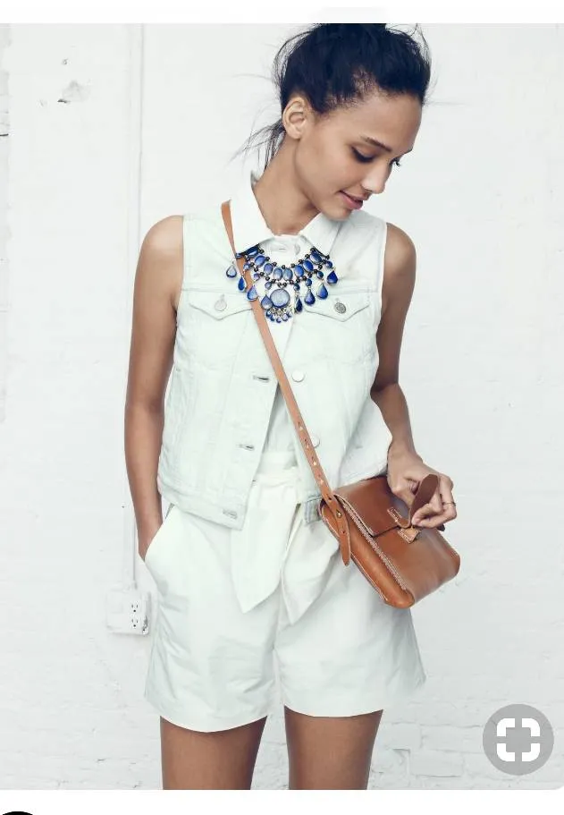 Xs White Sleeveless Dinim Jacket photo 1