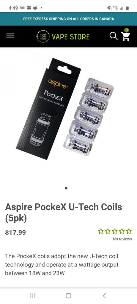Aspire PockeX Replacement Atomizer Vape photo 1