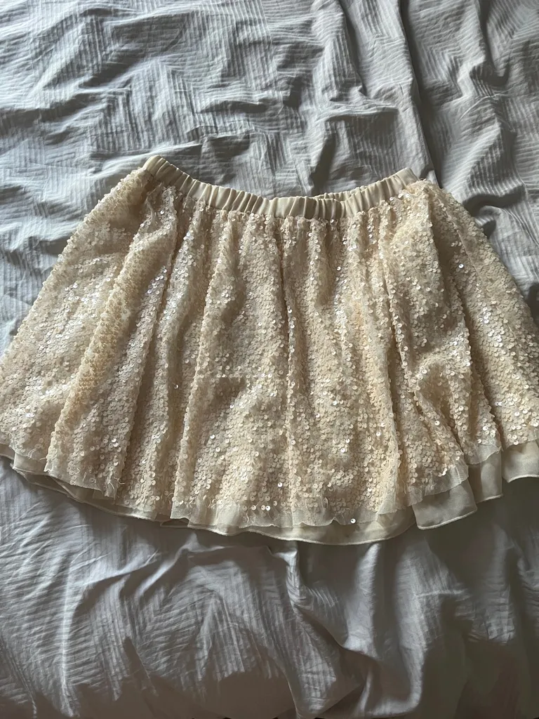 Sequin Cream Skirt photo 1
