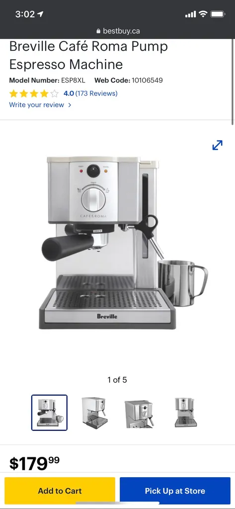 Breville Cafe Roma Espresso Machine photo 1