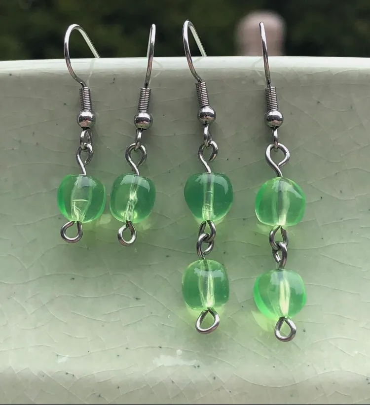 Green Bead Earrings photo 1