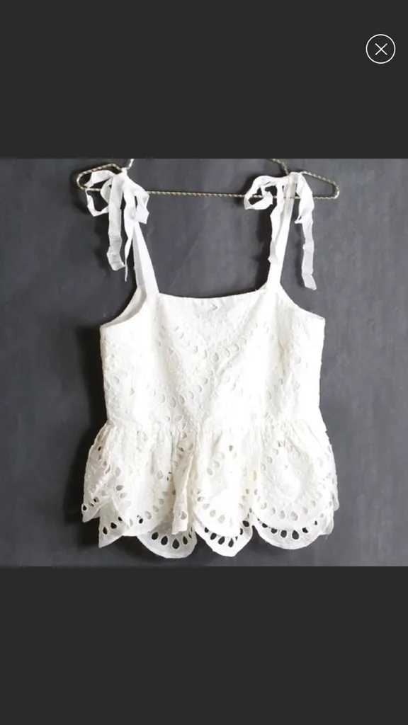 J.Crew White Floral Eyelet Tank BNWT photo 1