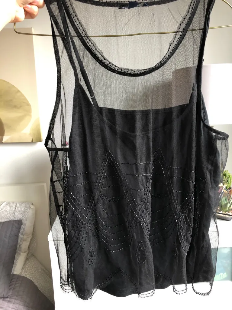 Black American Eagle Tank With Lace photo 1