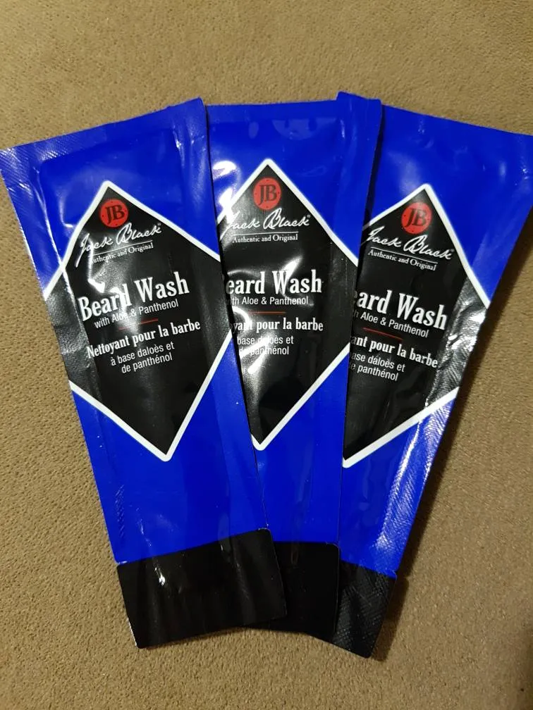 3 New Unused 5 Ml Jack Black Beard Wash With Aloe & Panthenol... photo 1