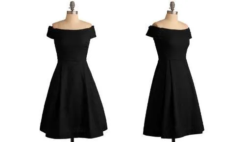 Modcloth Emily Fin Delilah Kettle Corn Dress Black photo 1