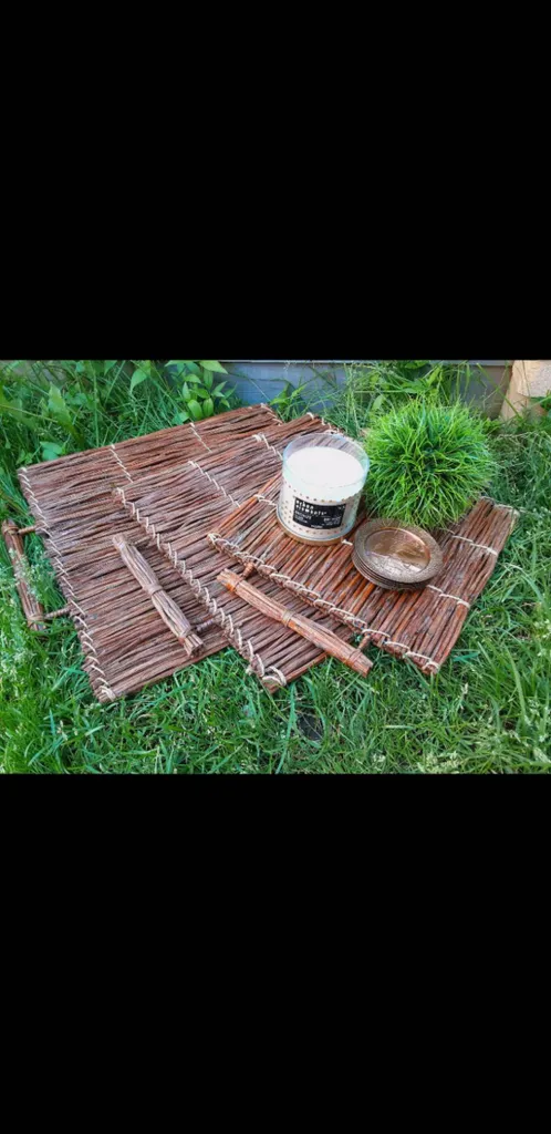 Vintage Rustic Driftwood  Plank Trays with Handles - Set of 3 photo 1