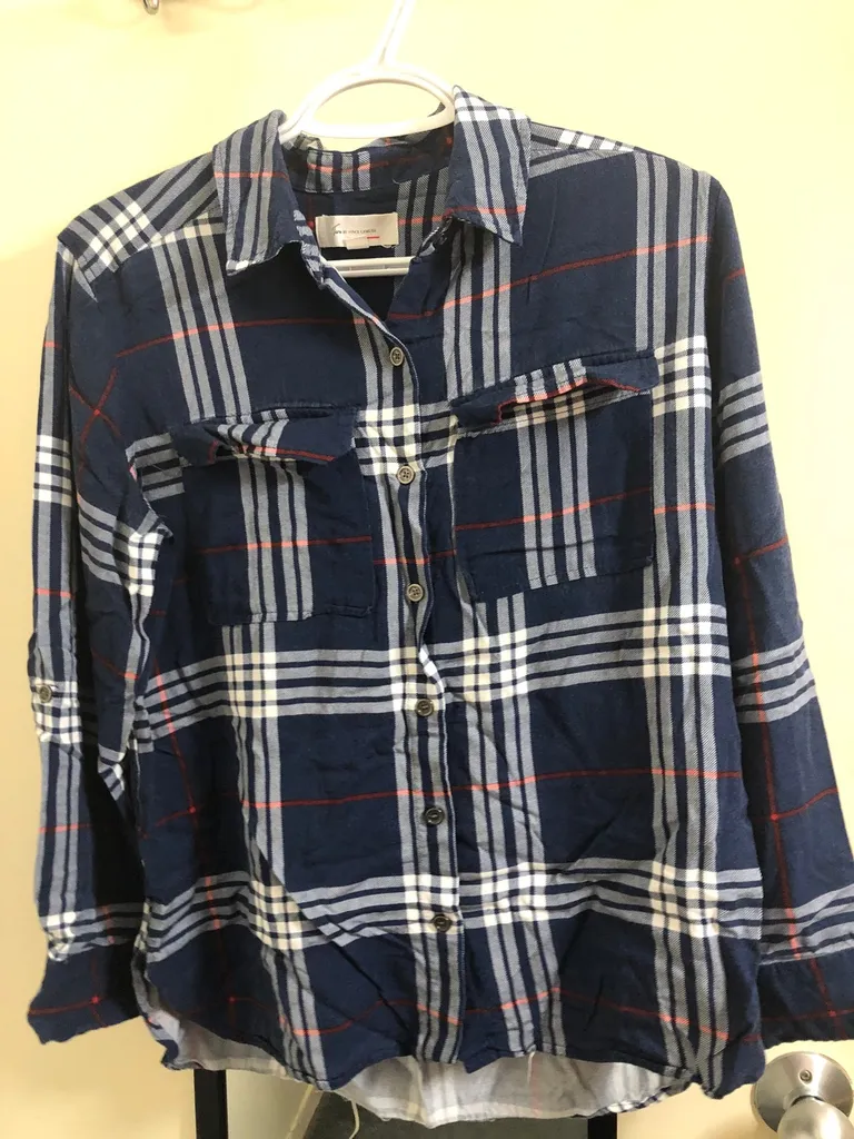 Vince Camuto Plaid Top (S) photo 1