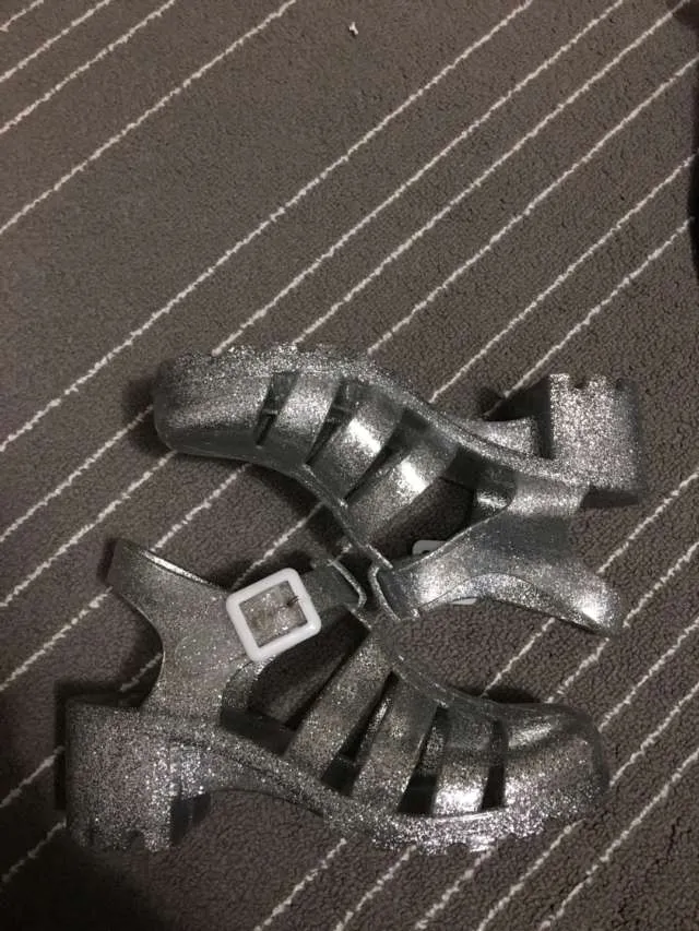 Forever 21 Sparkley Silver Jelly Shoes photo 1