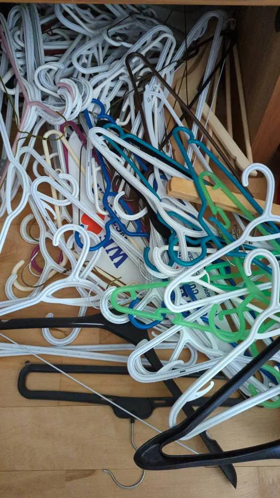 A Variety Pack Of Clothing Hangers photo 1