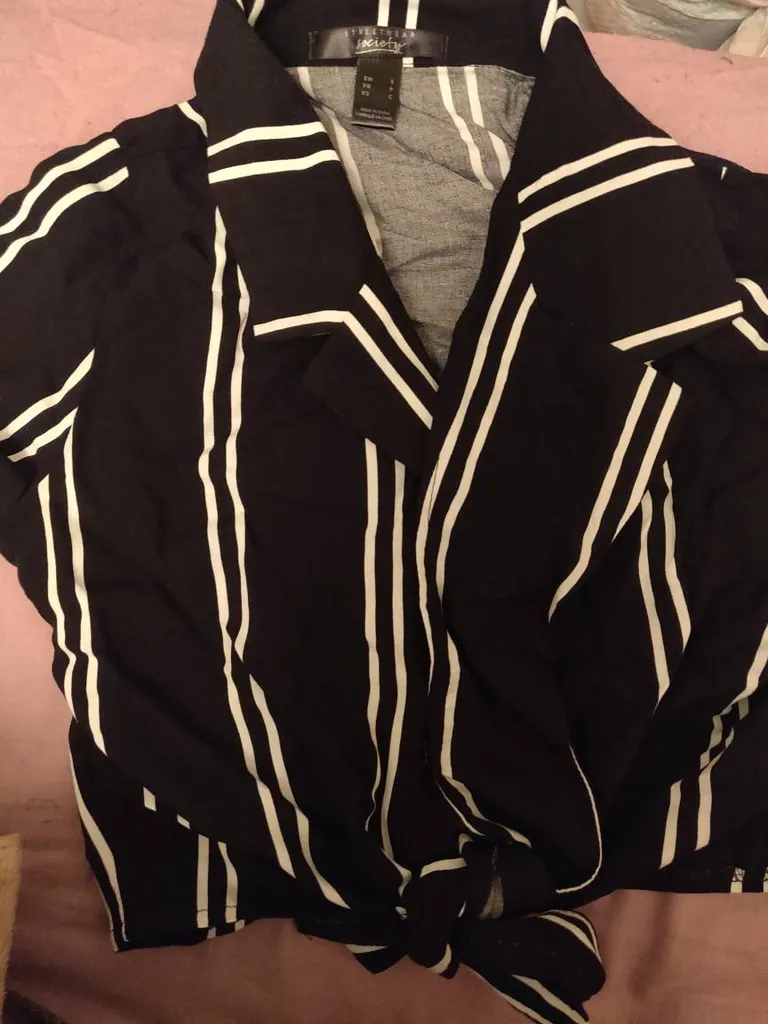 Stripe Crop Top Sz S photo 1